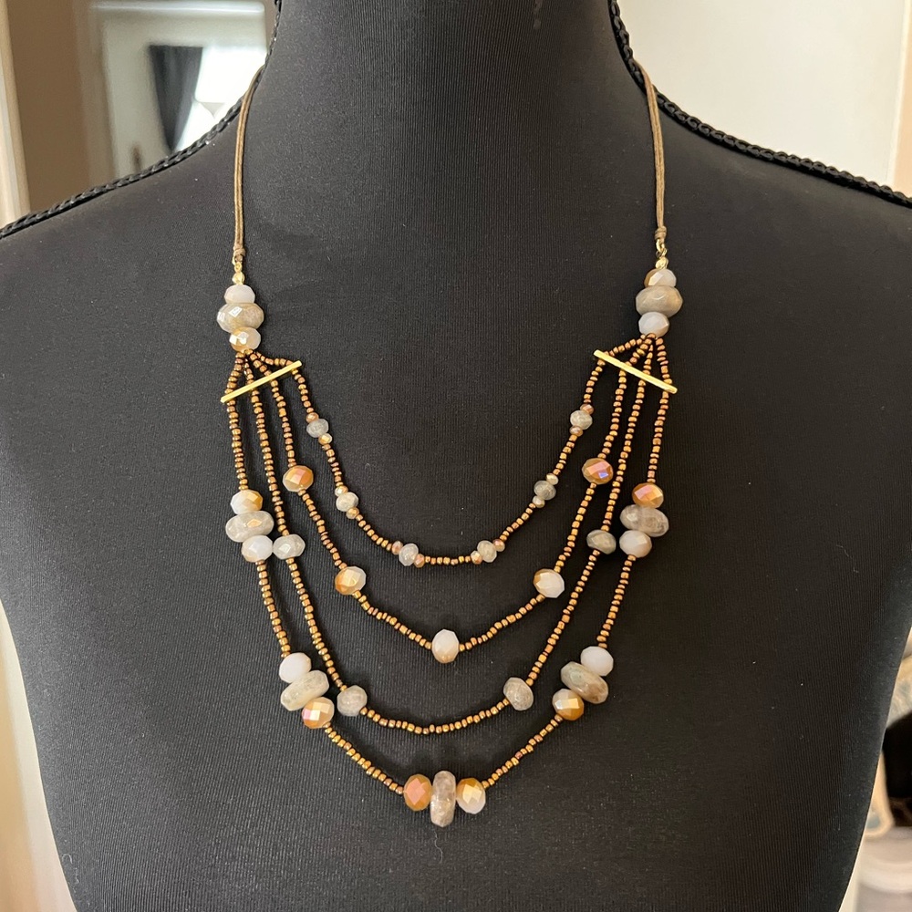 50% off brand new j.jill multi strand beaded necklace